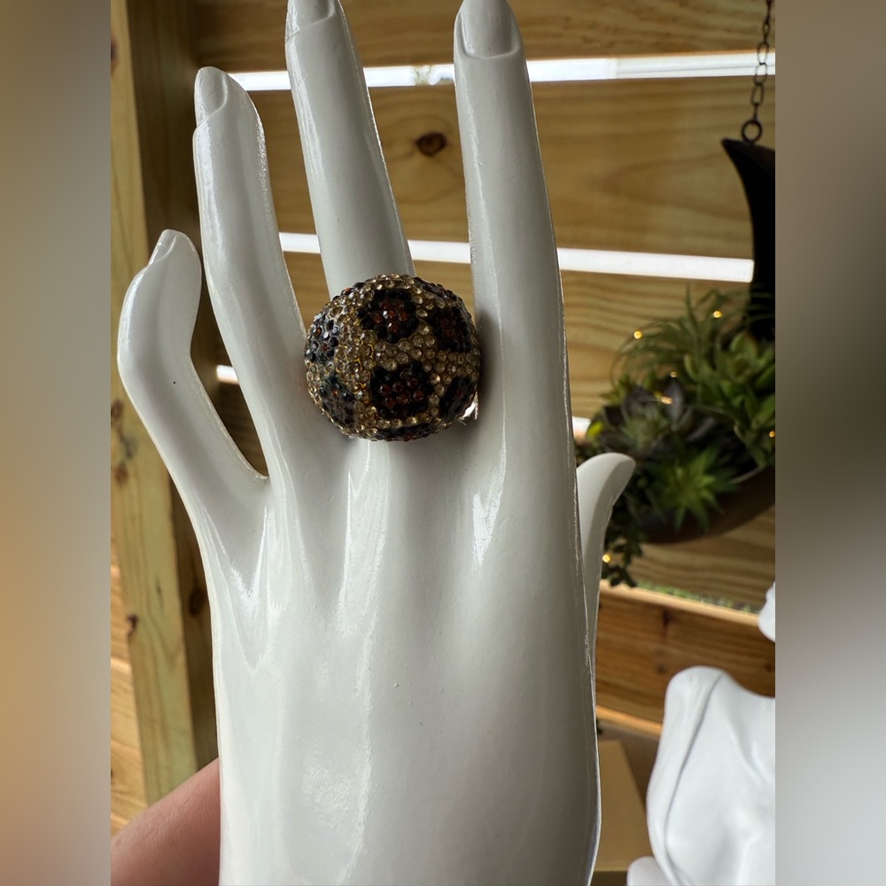 Guess Leopard Beaded Ring